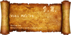 Voki Márk névjegykártya